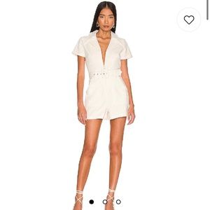 Show Me Your Mumu Outlaw Romper in White Denim